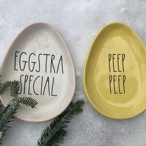 Set of 2 Rae Dunn Egg Plates